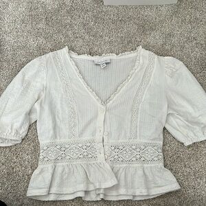 White Topshop lacy top